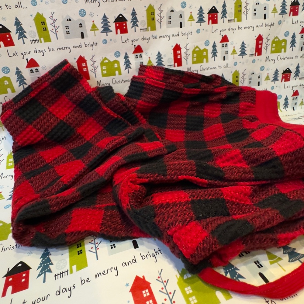 NWT LANDS END Buffalo Plaid 2pc PAJAMA SET Men’s L Soft Machine Wash Christmas - Picture 9 of 9